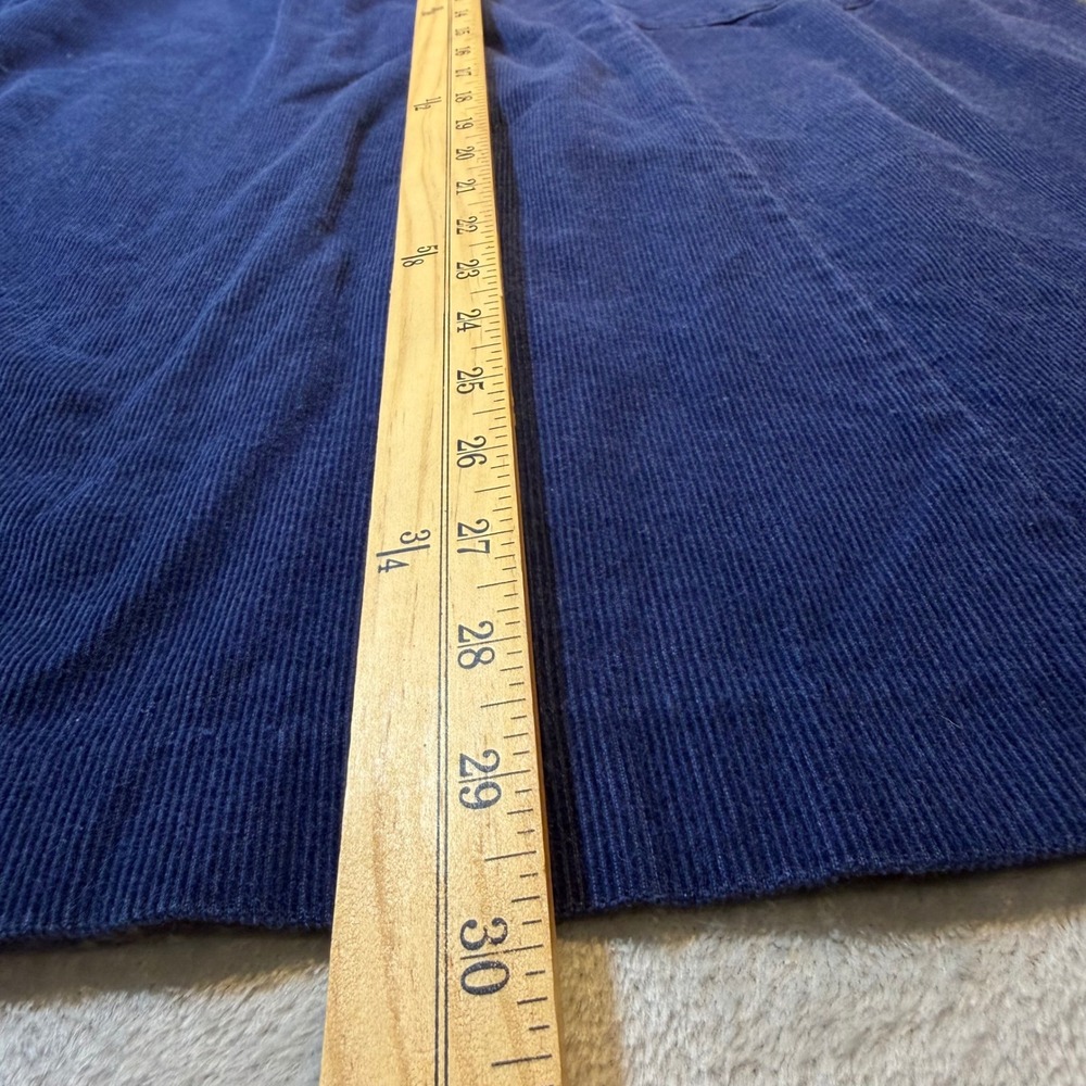 Vintage Navy Blue Corduroy Midi Skirt A-Line DRing Belt Pockets Plus Size 18 USA - Picture 2 of 8